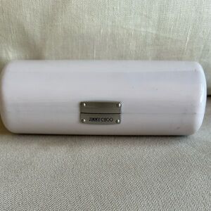 Jimmy Choo Sunglasses/ Eye‎ glass Case Off White Hard Case Felt Lined